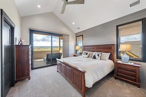 Upper level master suite with outdoor deck