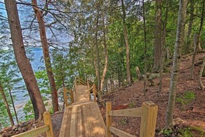 Stairway to Serenity: Where Wooden Steps Guide You to Tranquility