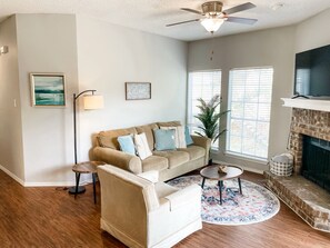 Relax and unwind in our cozy living room after a day of exploring.