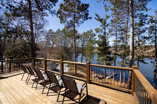 Relax on the huge back deck