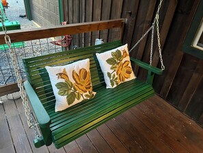 Our neighbor built this lovely swing for your enjoyment.