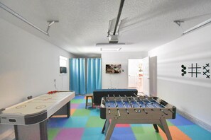 Game on! Play video games, table games, corn hole, tic tac toe and more