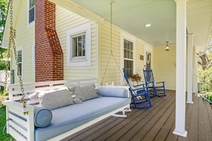A Great porch swing to read your favorite book on outside in the fresh air!