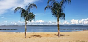 Tranquil beach just a half block away