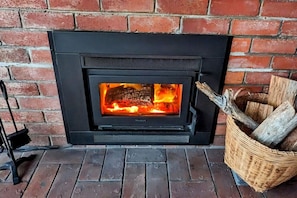 Keep cozy and warm with our fireplace or multiple heaters