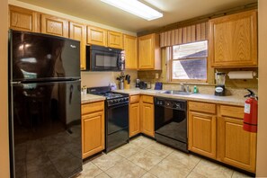 With a full kitchen