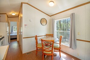 And a small dining area with seating for 4