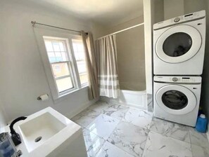 Full bathroom and laundry