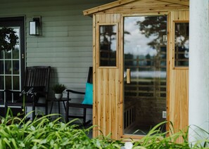 sauna outside front door