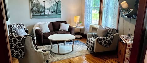 Lots of seating to watch the large smart tv