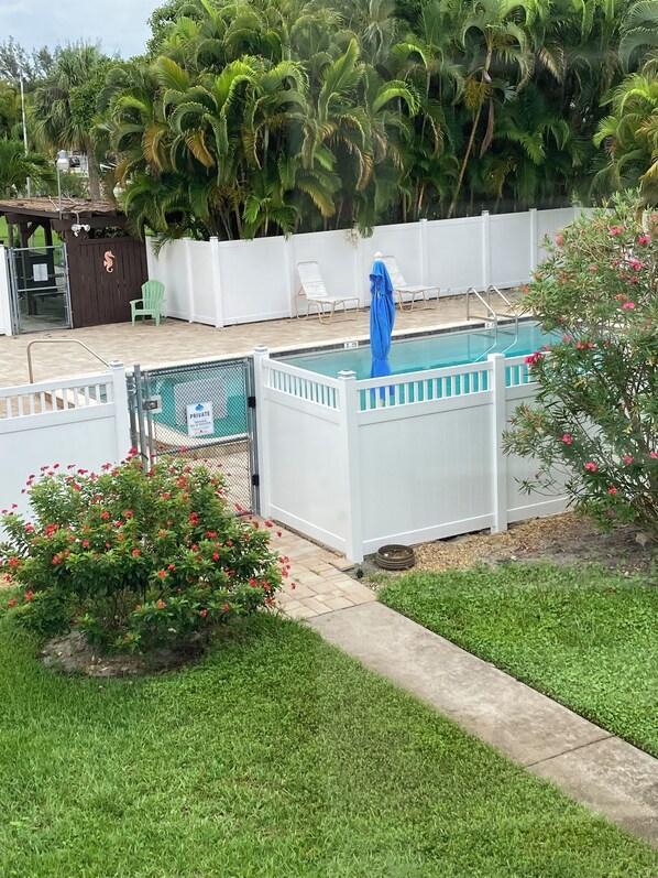 Pool view from master bedroom 