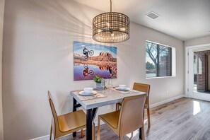 Dining area with seating for 3