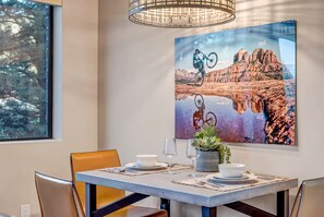 Dining area with seating for 3