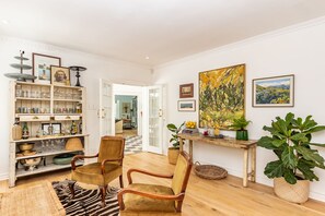 Take in the Mountain View in front of the gas fireplace.