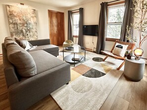 Live in style in Historic Little Italy! Our stunning living room awaits in a vibrant downtown location near Yale.