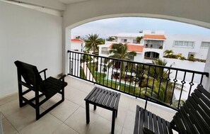 Balcony with pool view