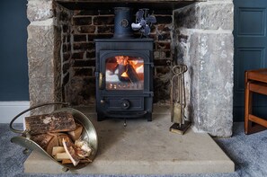 A real log fire in the living room
