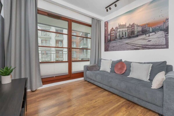 Living room with a kitchenette