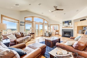Top-Level Living Room with Deck Access