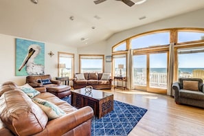 Top-Level Living Room with Deck Access