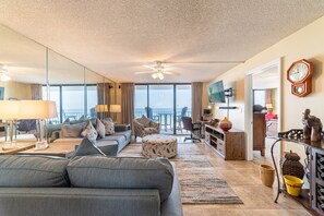 Take advantage of the view from the floor to ceiling windows