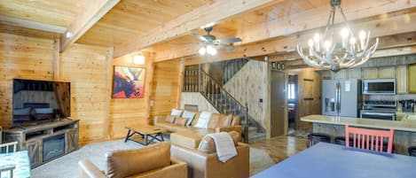Island Park Vacation Rental | 3BR | 2BA | 2,300 Sq Ft | Stairs Required
