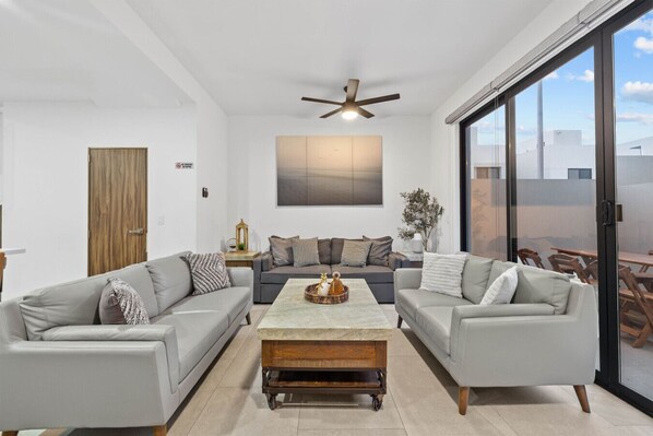 Spacious and cozy living room.