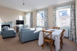 Beautiful large windows let the light flood in.
