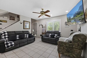 Cozy seating, lake views, and a touch of home—your perfect retreat awaits!