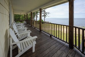 Back Deck off Living Area with Sound View