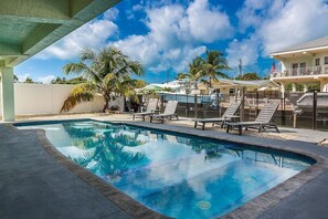 Beautiful pool with built in spa.