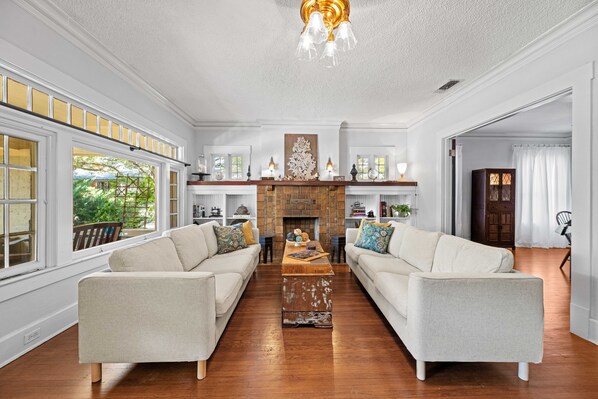 Cozy Family room with fireplace