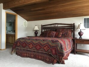 Loft bedroom with king bed.