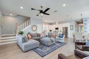 Open den and kitchen for family time