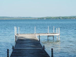 OVERALL:  The private dock on Big Platte Lake with the lake in the background.