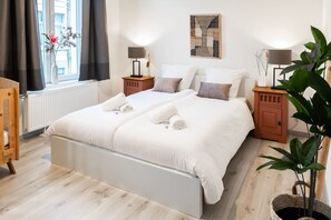 Stilvoll und ruhig – dein Schlafzimmer bei Bed and Coffee garantiert erholsame Nächte im Zentrum von Antwerpen.