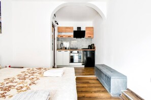 Bright, inviting bedroom meeting all your restful needs.