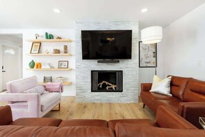 Watch a movie with the family after dinner in our ample living space
