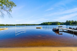 Sand shore w/ great swimming area.
