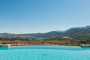 The Ridge Community Pool looking out over valley.