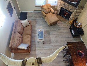 Birds Eye view of the living room.