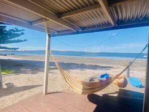 Relax in the hammock. 