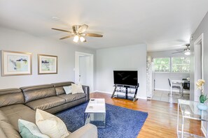 Living Room | Free WiFi | Central Heating & A/C | Single-Story Home