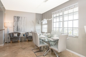 Dine in style in our elegant dining room, which comfortably seats six.