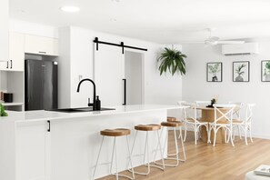 Kitchen and dining areas