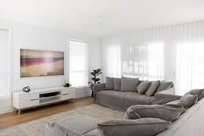 Large lounge area with TV
