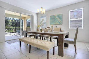 Dining Area with Pool View