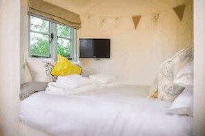 Comfortable double bed with 24 " Freeview TV