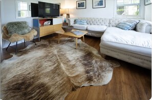 Living room with linen cotton couch