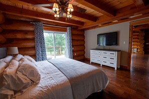 Master bedroom, walk out to other side of deck and smart TV, off kitchen 